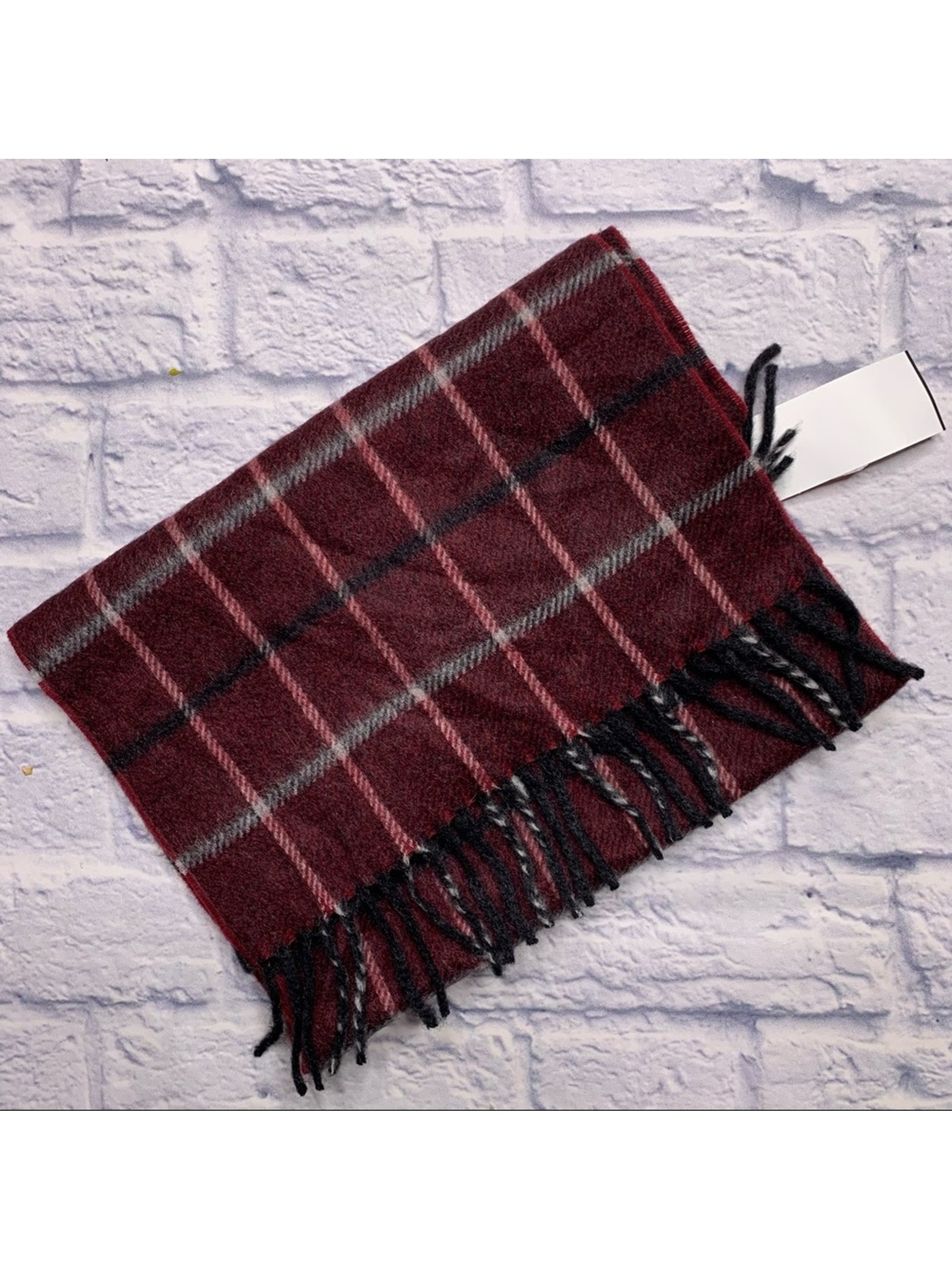 Chelsey By Joseph Cashmere Plaid Scarf With Fringe